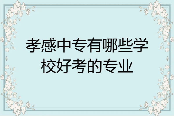 孝感中专有哪些学校好考的专业