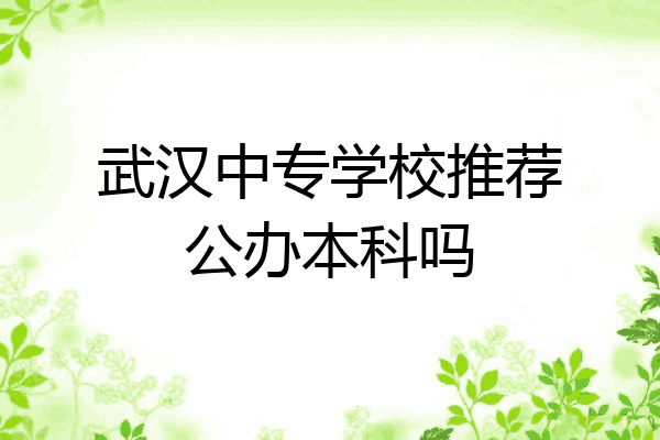 武汉中专学校推荐公办本科吗