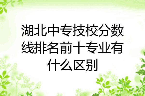 湖北中专技校分数线排名前十专业有什么区别