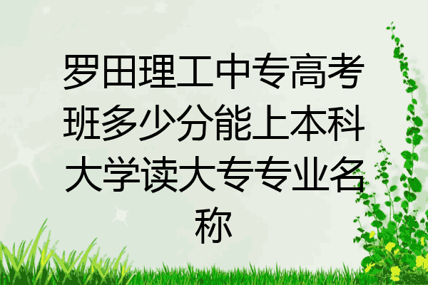 罗田理工中专高考班多少分能上本科大学读大专专业名称