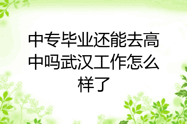 中专毕业还能去高中吗武汉工作怎么样了