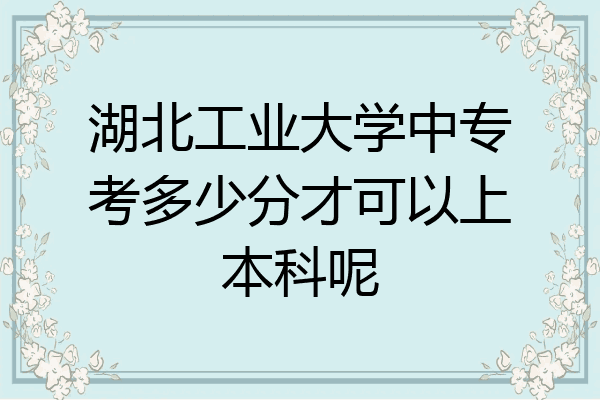 湖北工业大学中专考多少分才可以上本科呢