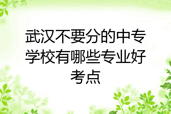 武汉不要分的中专学校有哪些专业好考点