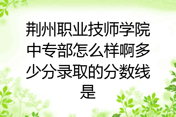 荆州职业技师学院中专部怎么样啊多少分录取的分数线是