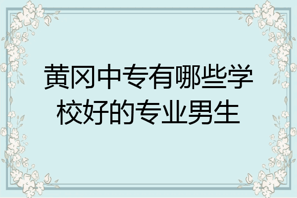 黄冈中专有哪些学校好的专业男生