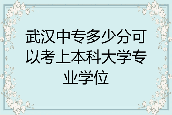 武汉中专多少分可以考上本科大学专业学位