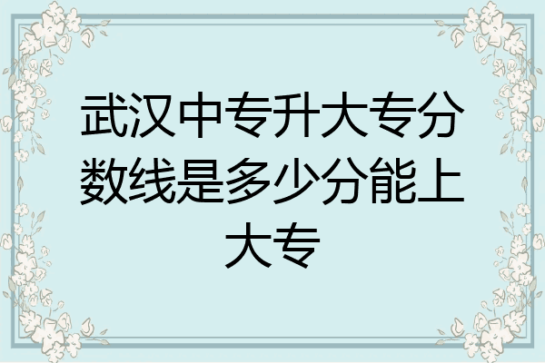 武汉中专升大专分数线是多少分能上大专