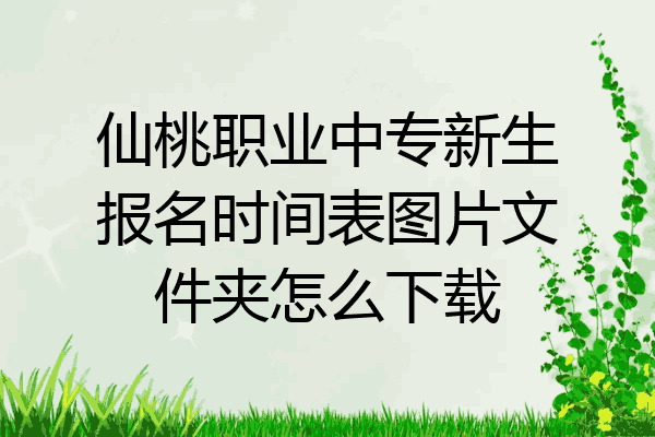 仙桃职业中专新生报名时间表图片文件夹怎么下载