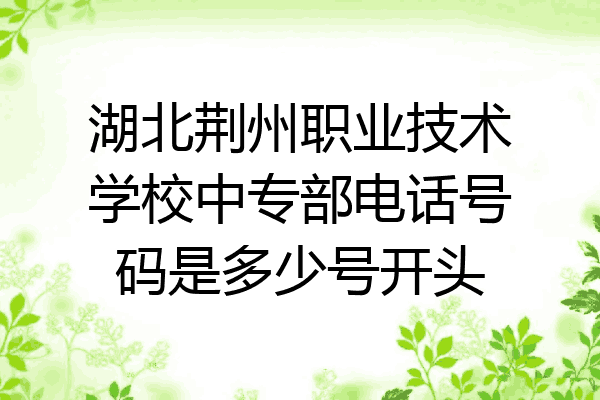 湖北荆州职业技术学校中专部电话号码是多少号开头