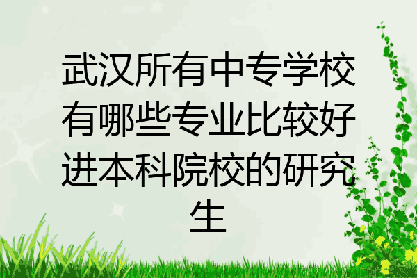 武汉所有中专学校有哪些专业比较好进本科院校的研究生