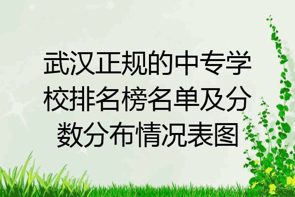 武汉正规的中专学校排名榜名单及分数分布情况表图
