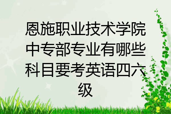 恩施职业技术学院中专部专业有哪些科目要考英语四六级
