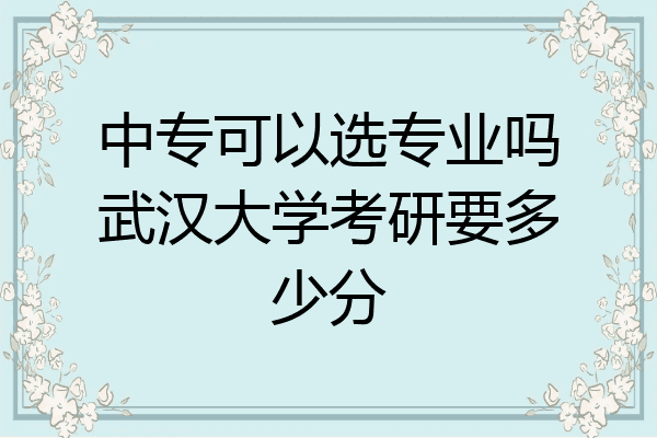 中专可以选专业吗武汉大学考研要多少分