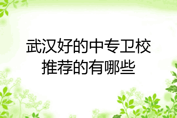 武汉好的中专卫校推荐的有哪些