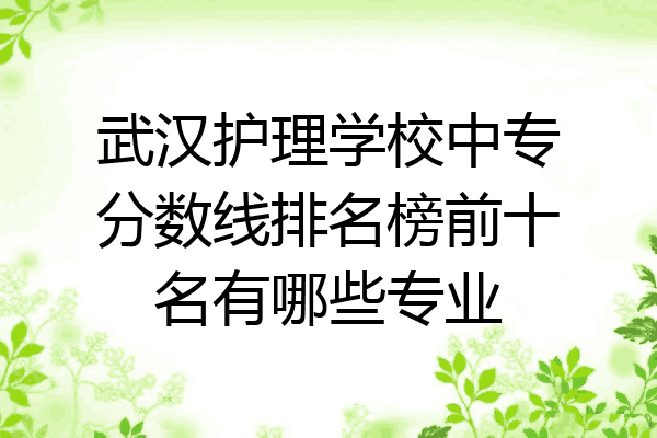武汉护理学校中专分数线排名榜前十名有哪些专业