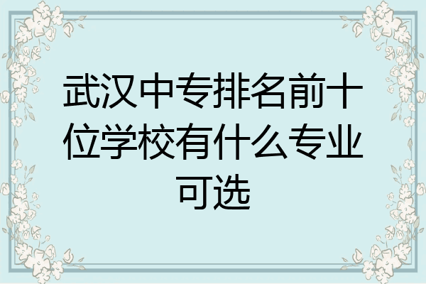 武汉中专排名前十位学校有什么专业可选