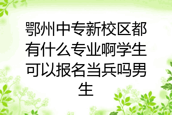 鄂州中专新校区都有什么专业啊学生可以报名当兵吗男生