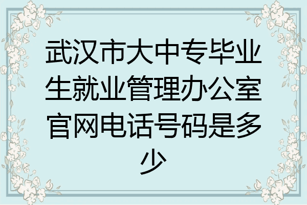 武汉市大中专毕业生就业管理办公室官网电话号码是多少