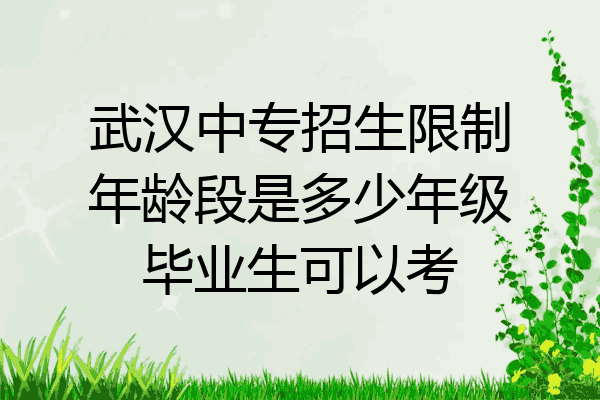 武汉中专招生限制年龄段是多少年级毕业生可以考