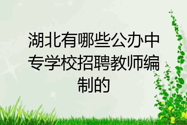 湖北有哪些公办中专学校招聘教师编制的