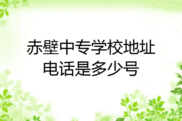 赤壁中专学校地址电话是多少号