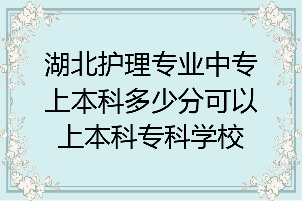 湖北护理专业中专上本科多少分可以上本科专科学校
