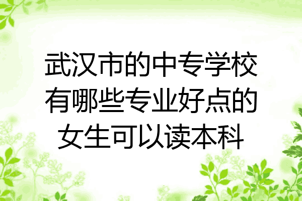 武汉市的中专学校有哪些专业好点的女生可以读本科