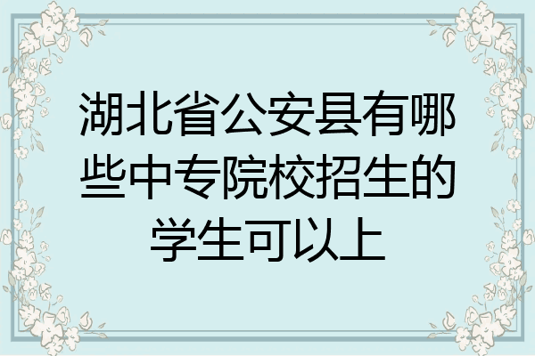 湖北省公安县有哪些中专院校招生的学生可以上