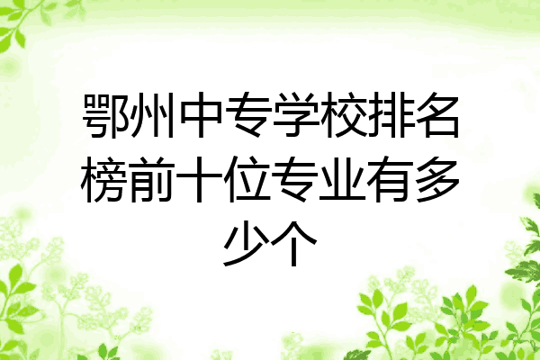 鄂州中专学校排名榜前十位专业有多少个