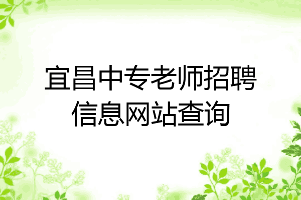 宜昌中专老师招聘信息网站查询