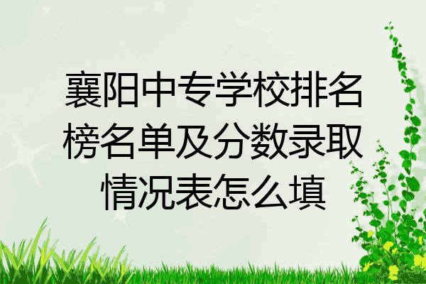 襄阳中专学校排名榜名单及分数录取情况表怎么填