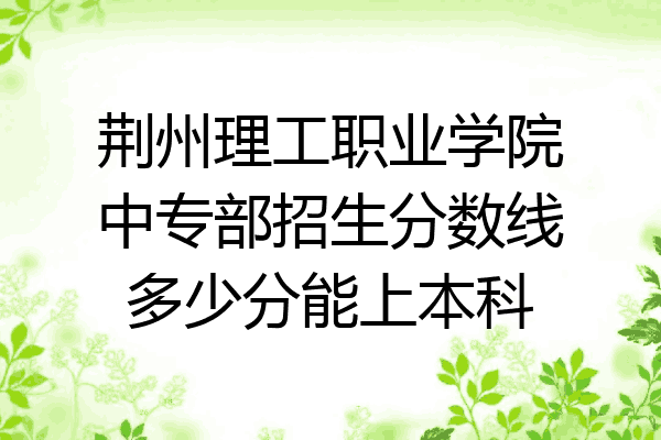 荆州理工职业学院中专部招生分数线多少分能上本科
