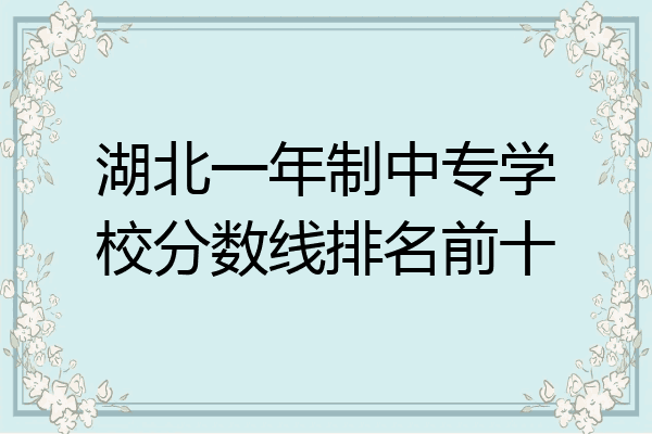 湖北一年制中专学校分数线排名前十