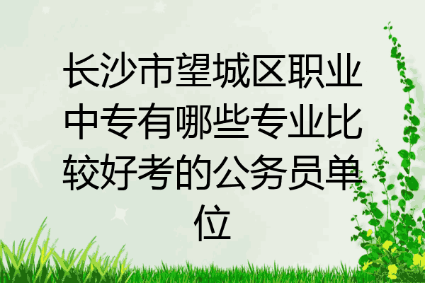 长沙市望城区职业中专有哪些专业比较好考的公务员单位