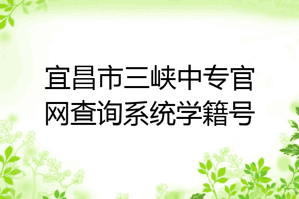 宜昌市三峡中专官网查询系统学籍号
