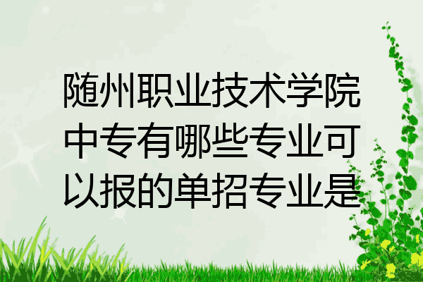 随州职业技术学院中专有哪些专业可以报的单招专业是