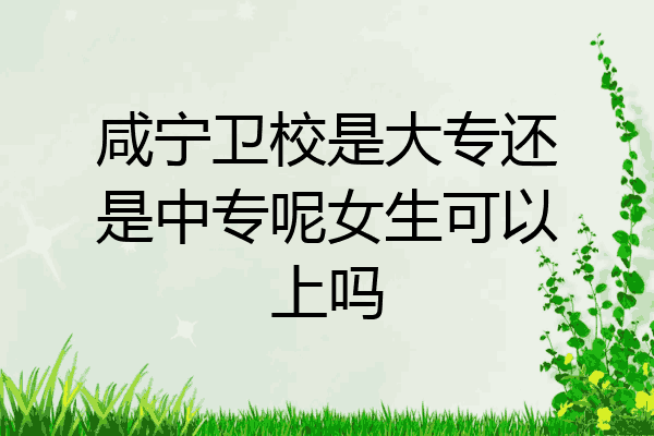 咸宁卫校是大专还是中专呢女生可以上吗