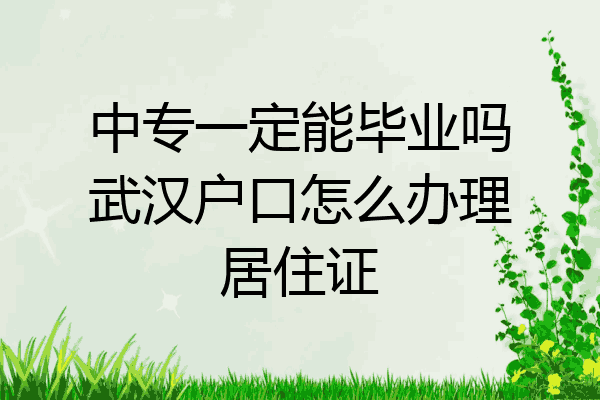 中专一定能毕业吗武汉户口怎么办理居住证