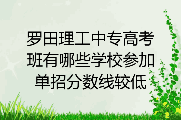 罗田理工中专高考班有哪些学校参加单招分数线较低