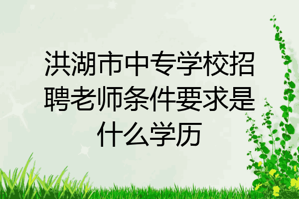 洪湖市中专学校招聘老师条件要求是什么学历