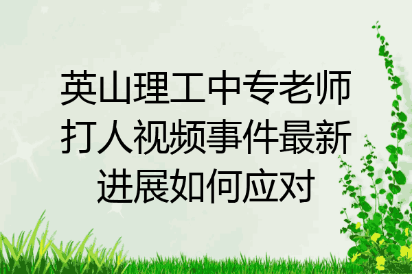 英山理工中专老师打人视频事件最新进展如何应对