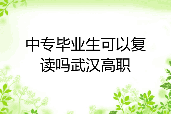 中专毕业生可以复读吗武汉高职
