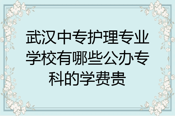 武汉中专护理专业学校有哪些公办专科的学费贵