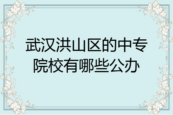 武汉洪山区的中专院校有哪些公办