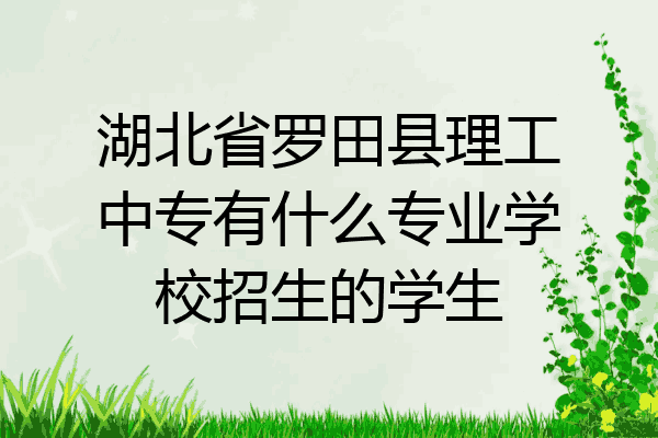 湖北省罗田县理工中专有什么专业学校招生的学生