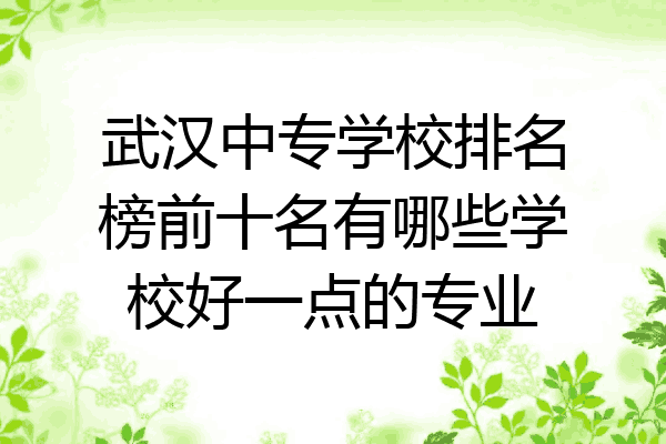 武汉中专学校排名榜前十名有哪些学校好一点的专业