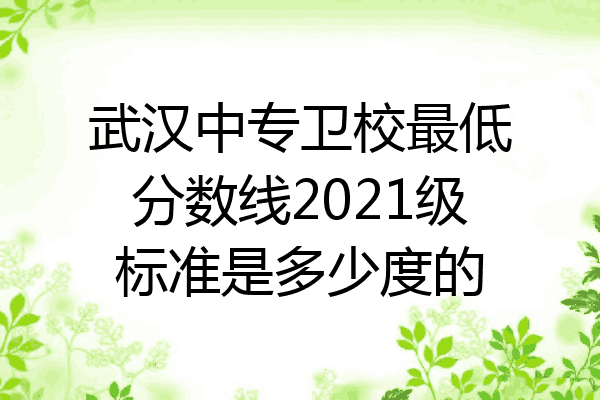 武汉中专卫校最低分数线2021级标准是多少度的