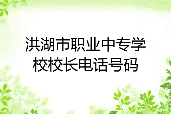 洪湖市职业中专学校校长电话号码