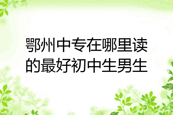 鄂州中专在哪里读的最好初中生男生