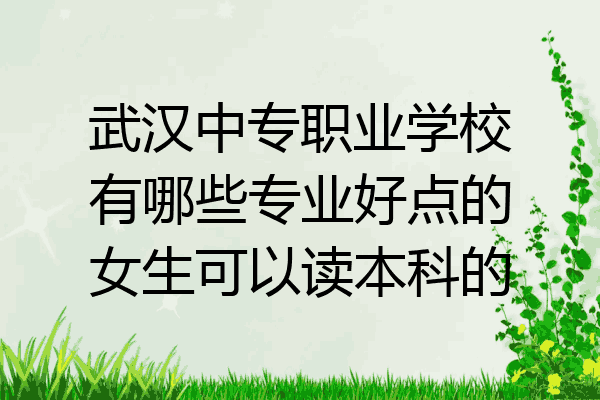 武汉中专职业学校有哪些专业好点的女生可以读本科的